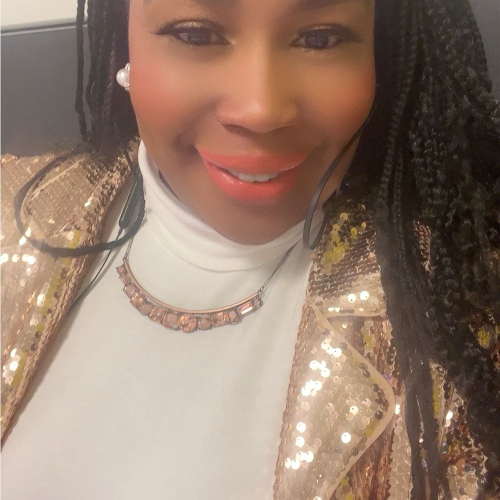 City Chic Rose Gold Sequin pants suit 20 - Picture 13 of 14